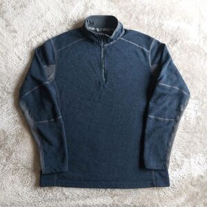 KUHL Revel Men's Blue Quater Zip Activewear Fleece Pullover Sweater | L